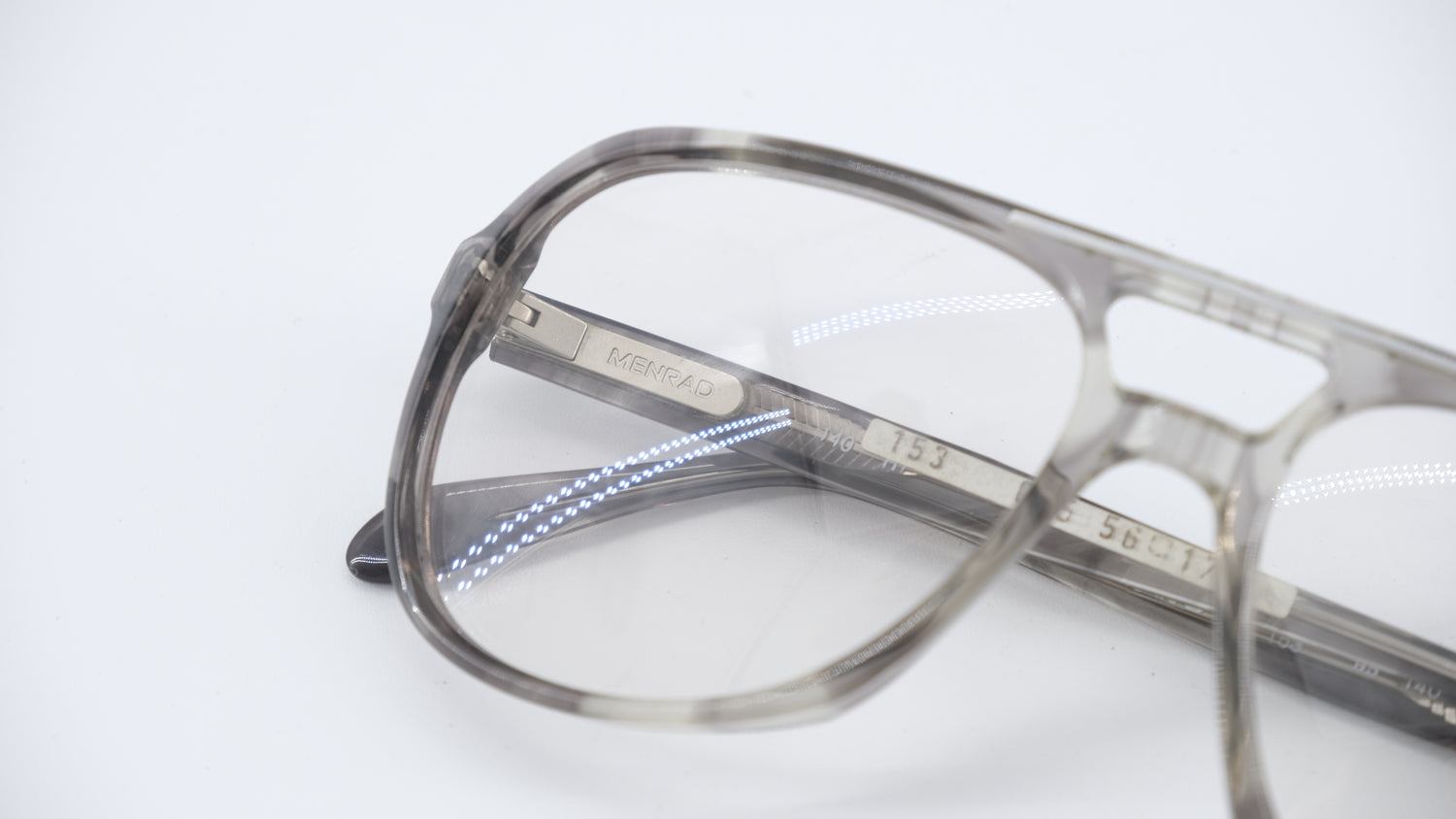 Menrad Glasses 153-095 Vintage Glasses · NOS · Grey-Black Transparent · 56-17-140 · Unworn