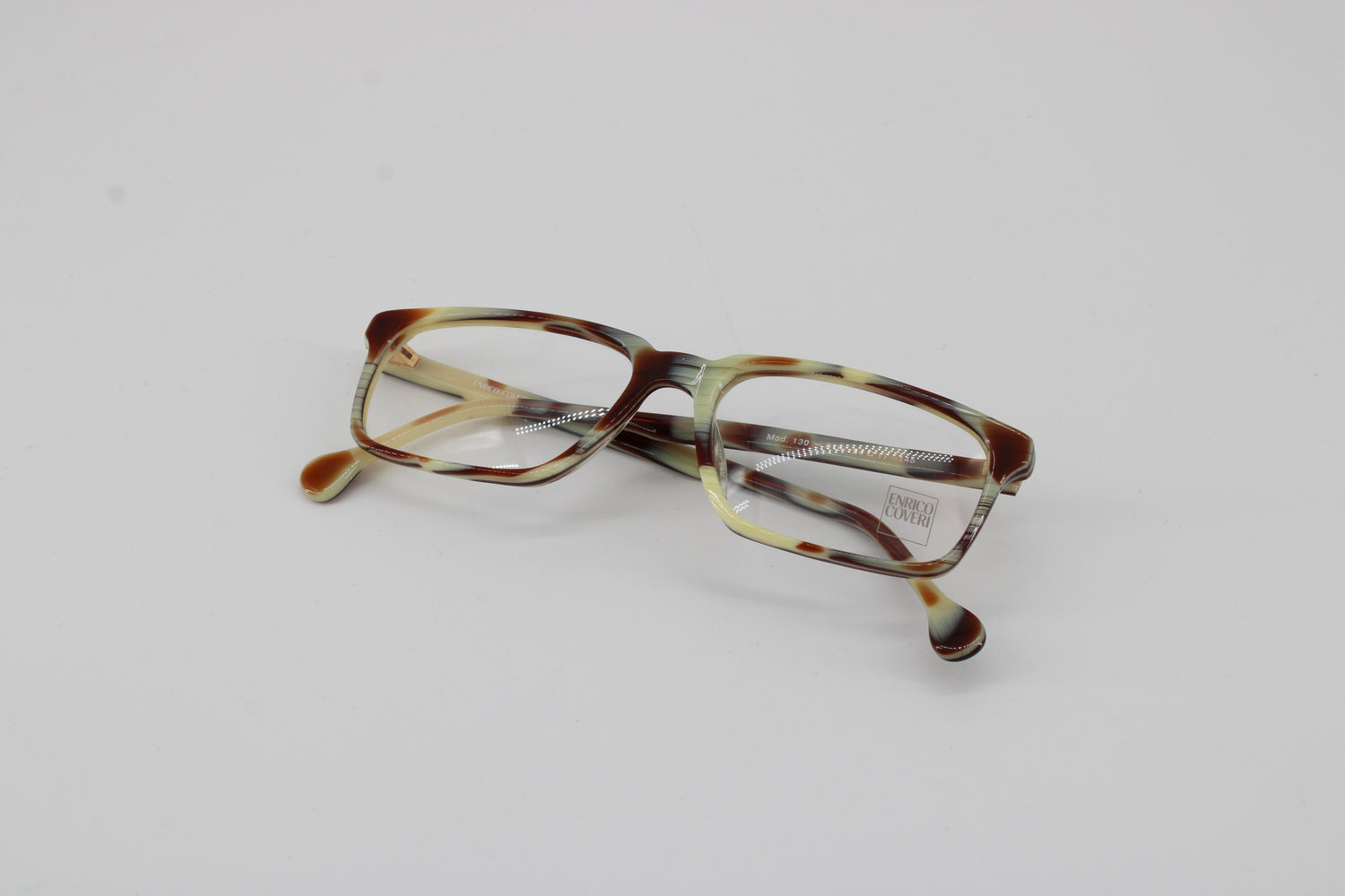 Enrico Coveri Glasses 130-019 Vintage Glasses · NOS · Brown-White · 54-17-145 · Unworn