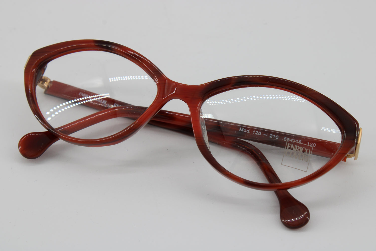 Enrico Coveri Glasses 120-210 Vintage Glasses · NOS · Brown-Red-Orange · 53-16-130 · Unworn