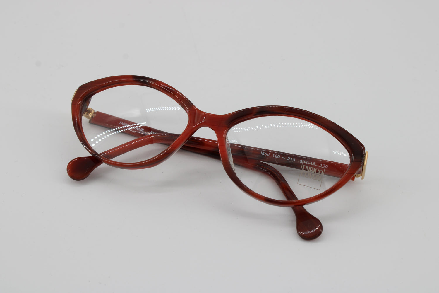 Enrico Coveri Glasses 120-210 Vintage Glasses · NOS · Brown-Red-Orange · 53-16-130 · Unworn