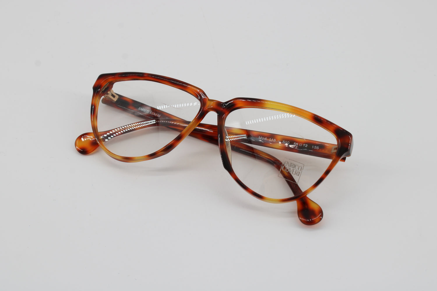 Enrico Coveri Glasses 115-510 Vintage Glasses · NOS · Brown-Black-Gelb · 55-12-135 · Unworn