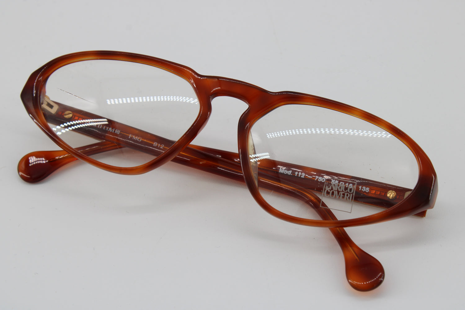 Enrico Coveri Glasses 112-750 Vintage Glasses · NOS · Brown-Black · 55-16-135 · Unworn