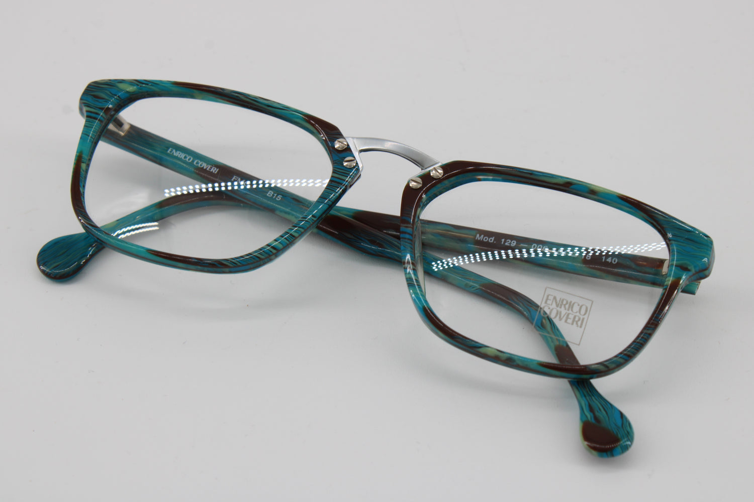 Enrico Coveri Glasses 129-006 Vintage Glasses · NOS · Blue-Brown · 51-18-140 · Unworn