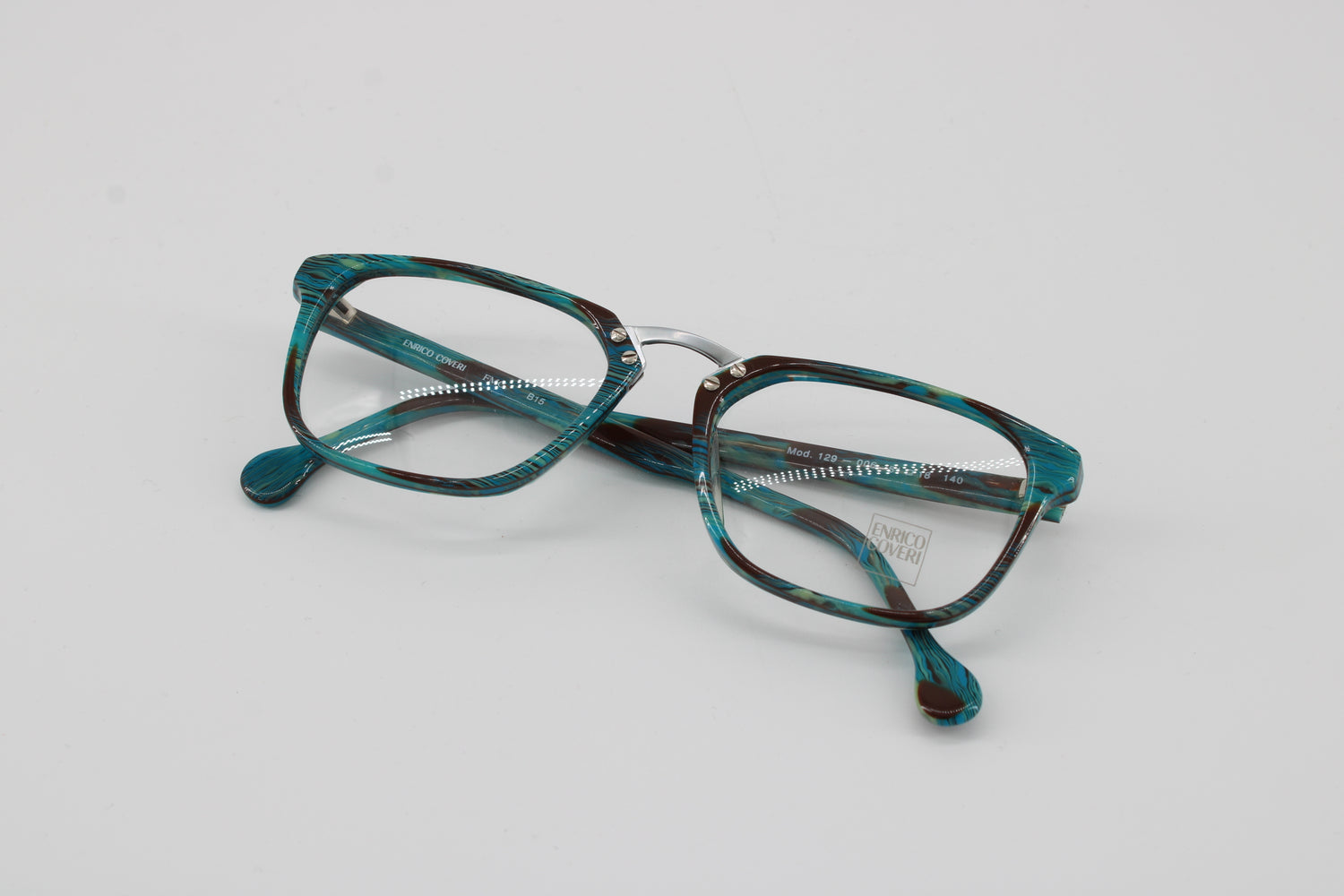 Enrico Coveri Glasses 129-006 Vintage Glasses · NOS · Blue-Brown · 51-18-140 · Unworn