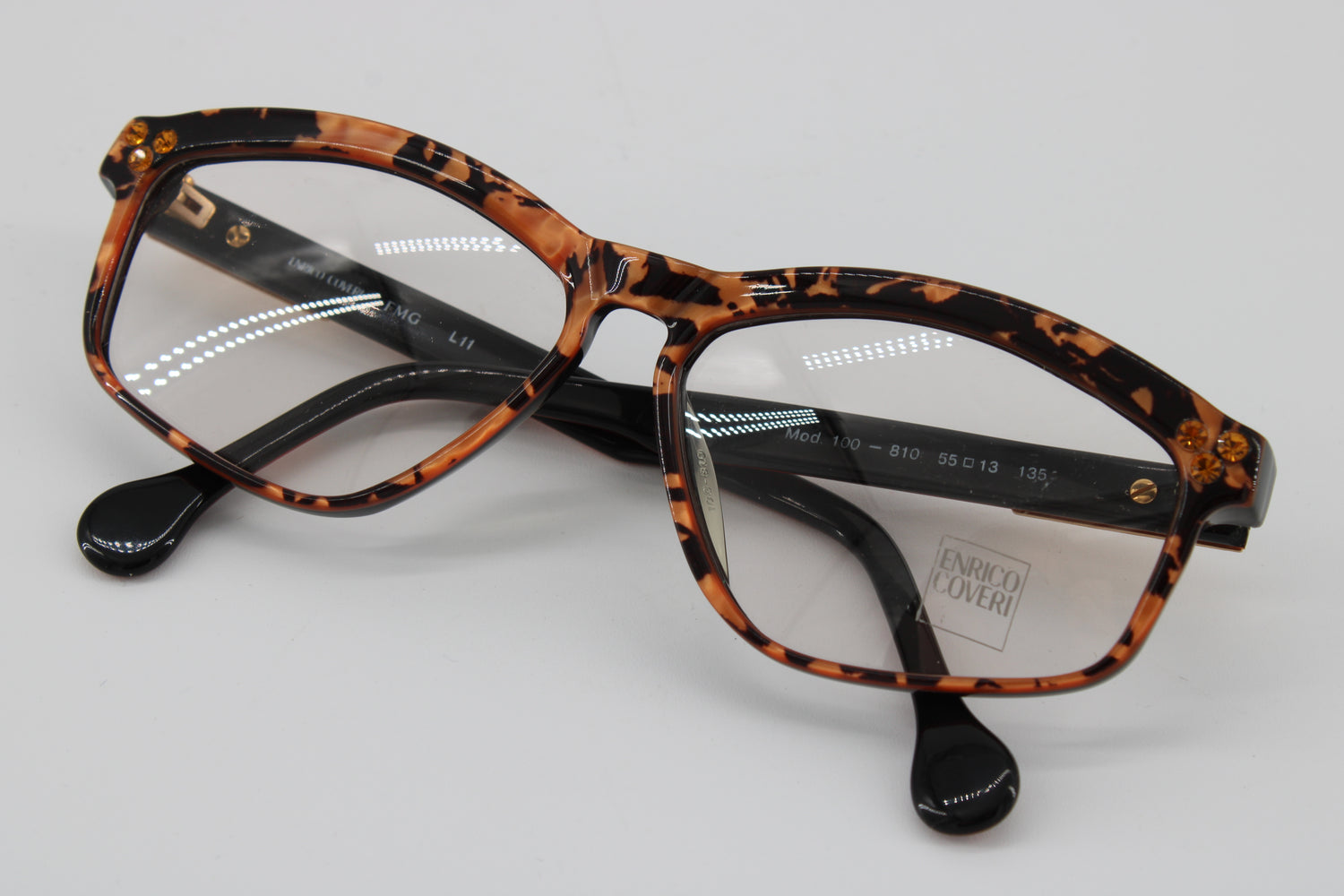 Enrico Coveri Glasses 100-810 Vintage Glasses · NOS · Brown-Black · 55-13-135 · Unworn
