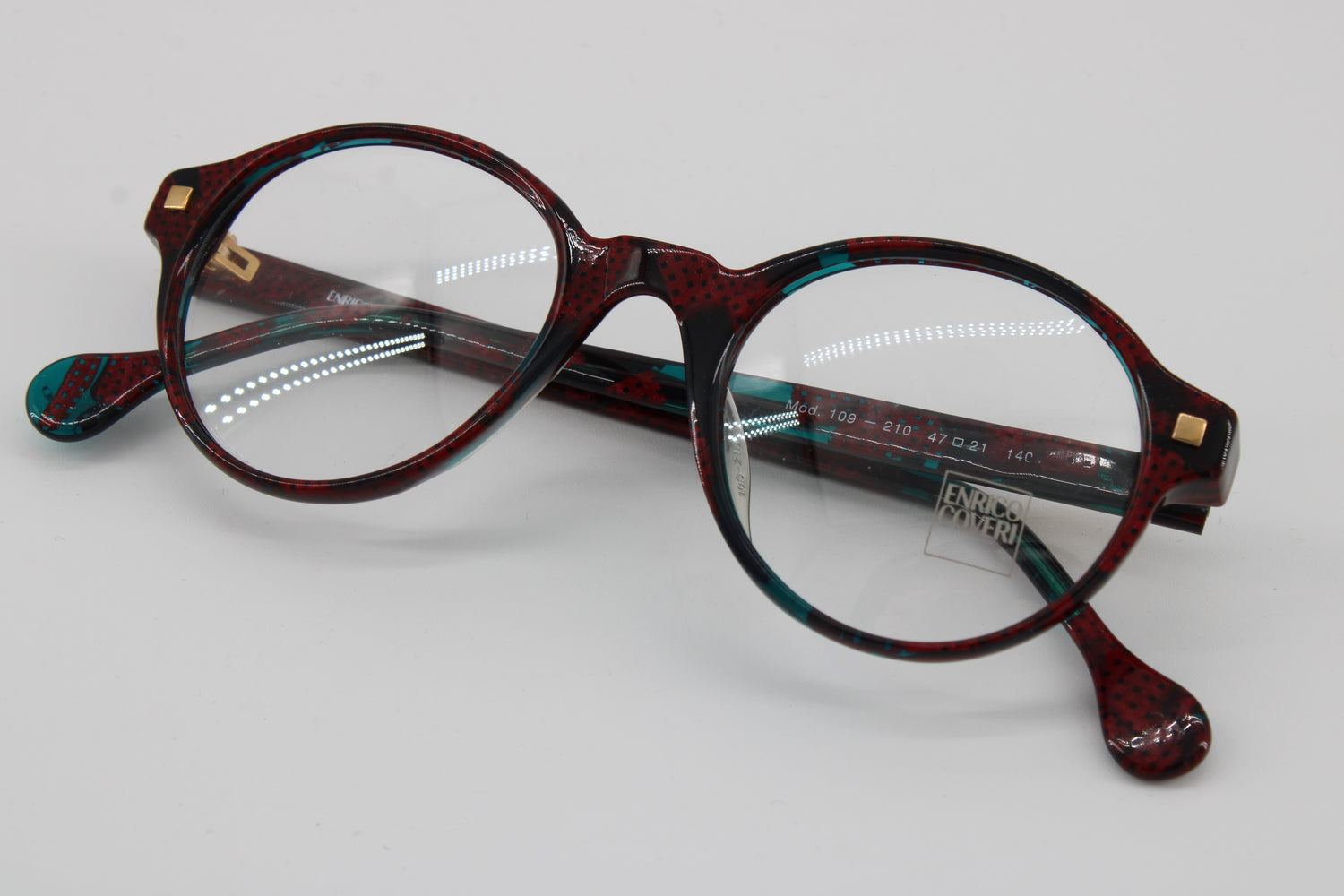 Enrico Coveri Glasses 109-210 Vintage Glasses · NOS · Red-Blau-Black · 47-21-140 · Unworn