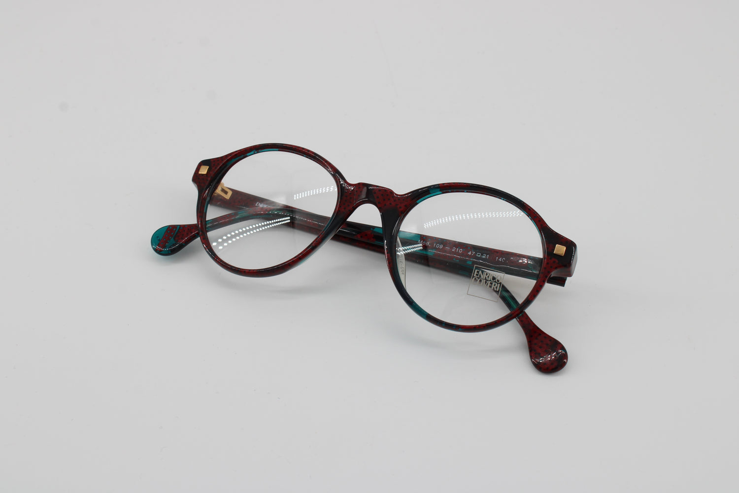 Enrico Coveri Glasses 109-210 Vintage Glasses · NOS · Red-Blau-Black · 47-21-140 · Unworn