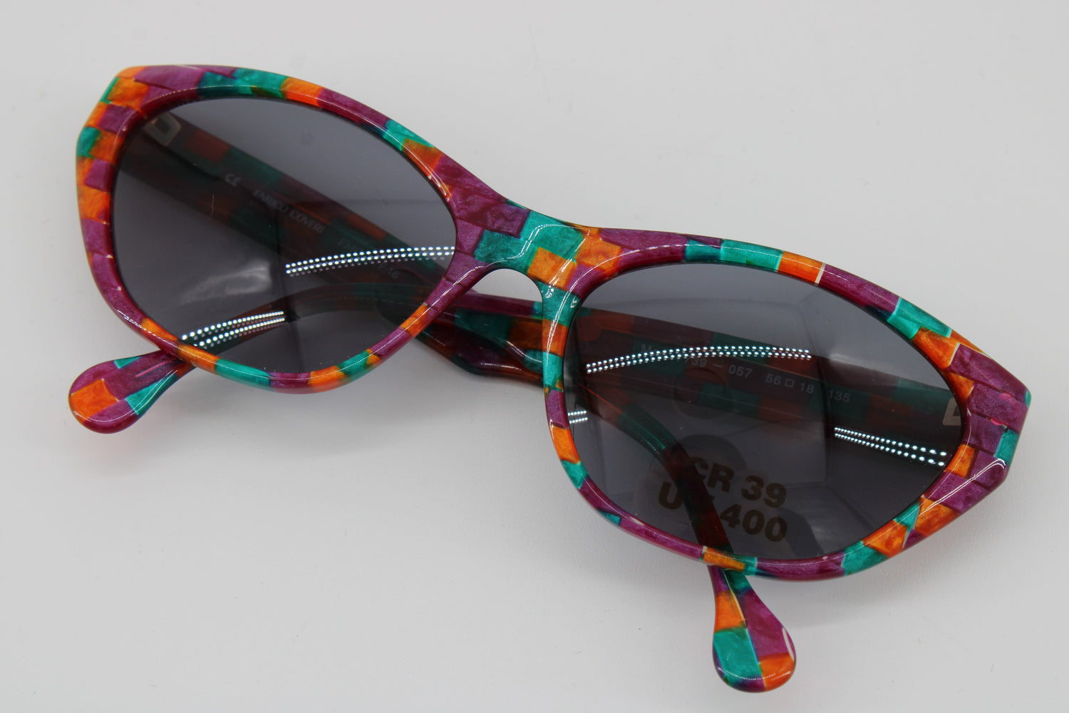 Enrico Coveri Glasses 7739-057 Vintage Glasses · NOS · Purple-Orange-Green · 56-18-135 · Unworn