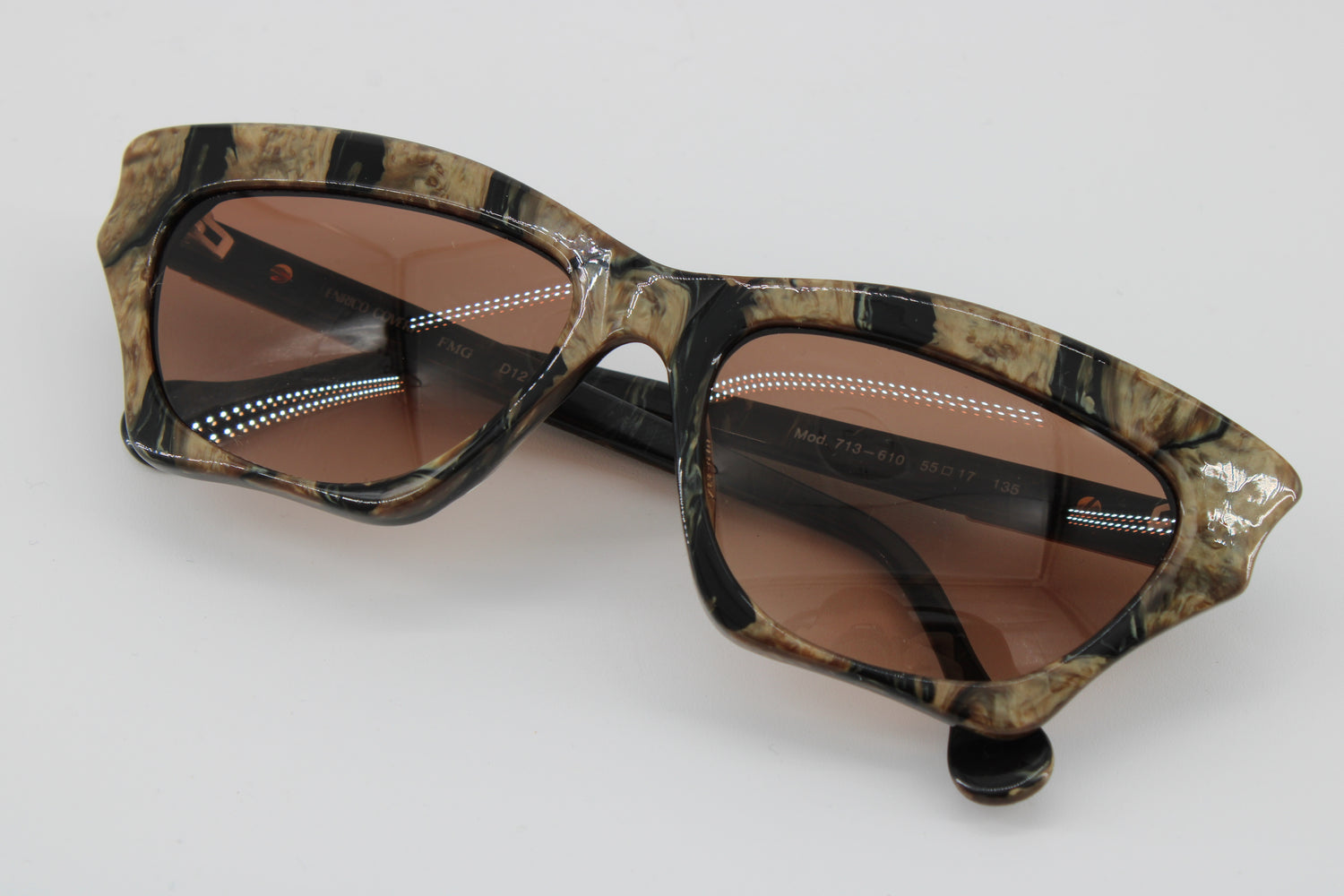 Enrico Coveri Glasses 713-610 Vintage Glasses · NOS · Brown-Black · 55-17-135 · Unworn