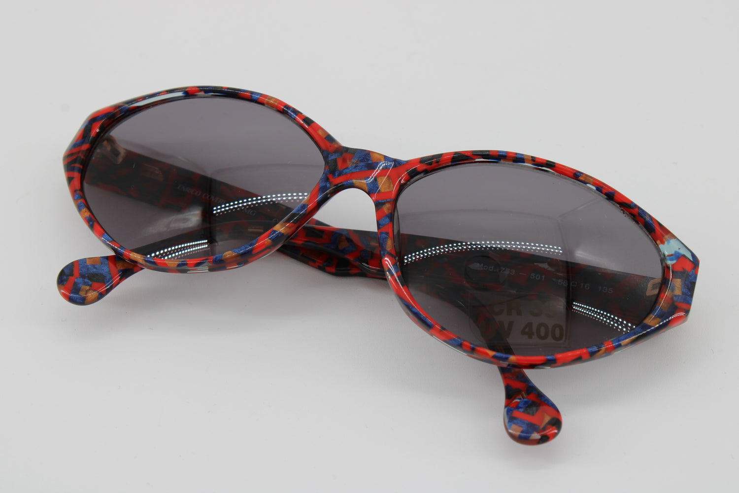 Enrico Coveri Glasses 753-501 Vintage Glasses · NOS · Red-Blue · 58-16-135 · Unworn