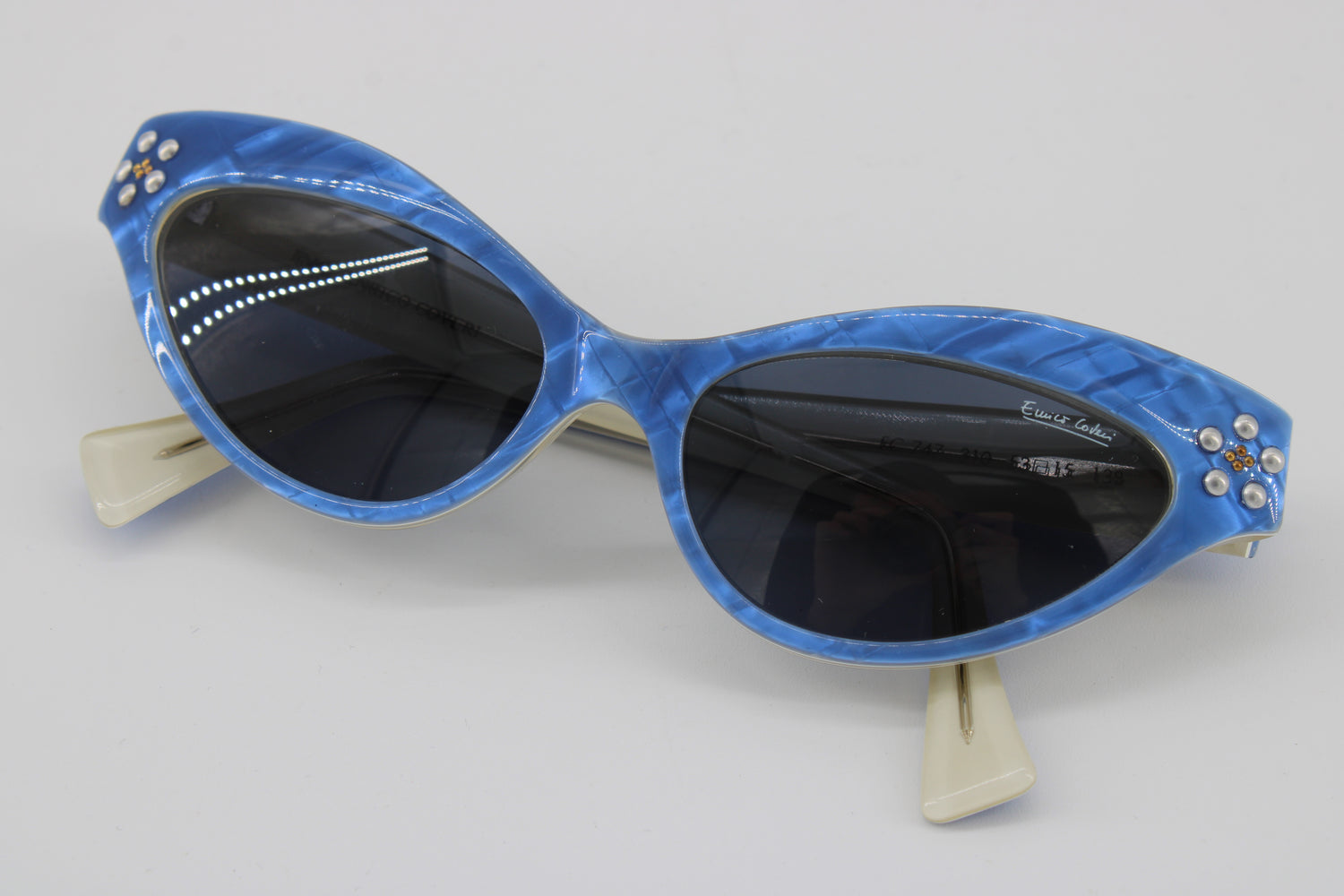 Enrico Coveri Glasses 747-310 Vintage Glasses · NOS · Blue-White · 53-15-138 · Unworn