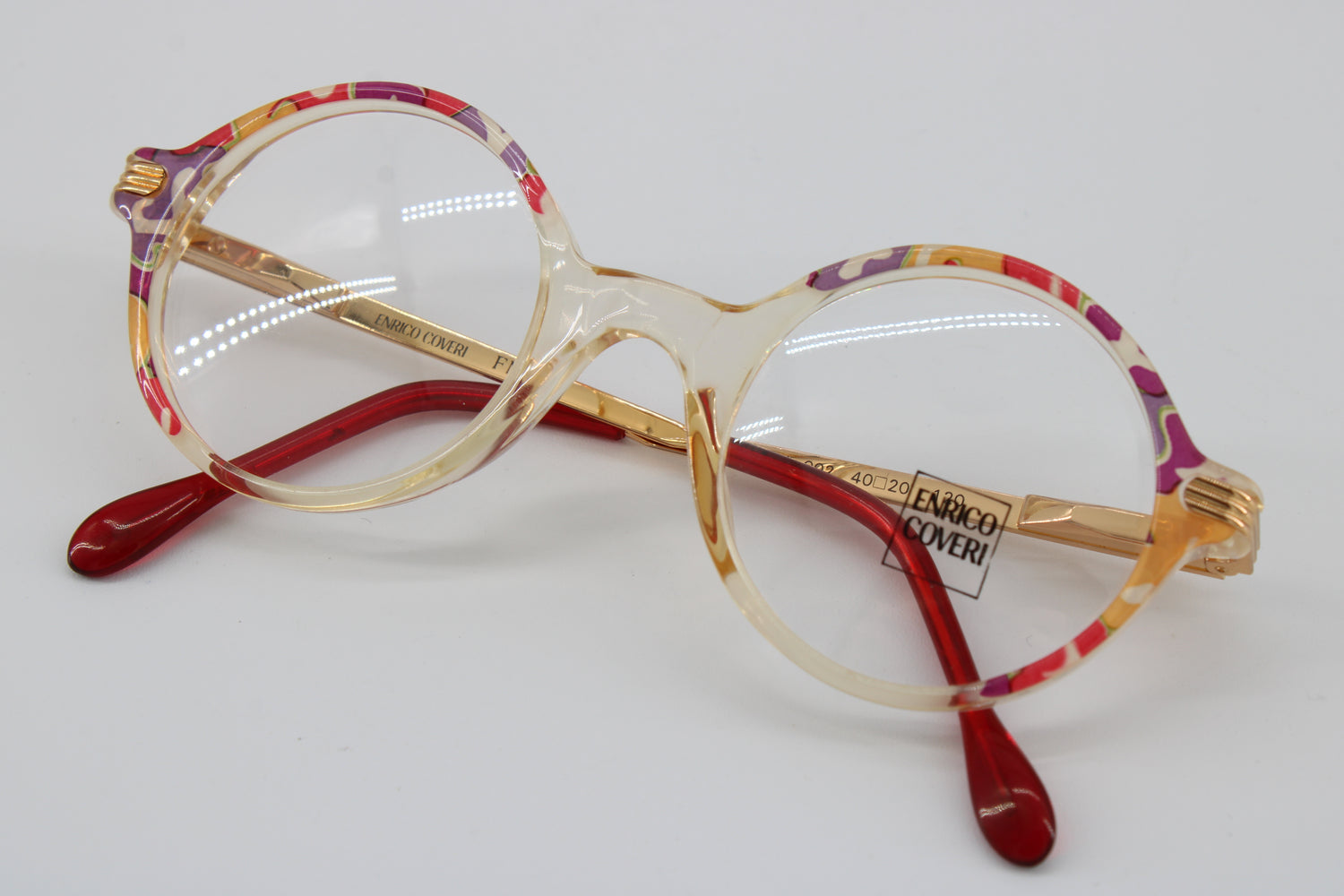 Enrico Coveri Glasses 611-002 Vintage Glasses · NOS · Yellow-Red · 40-20-120 · Unworn