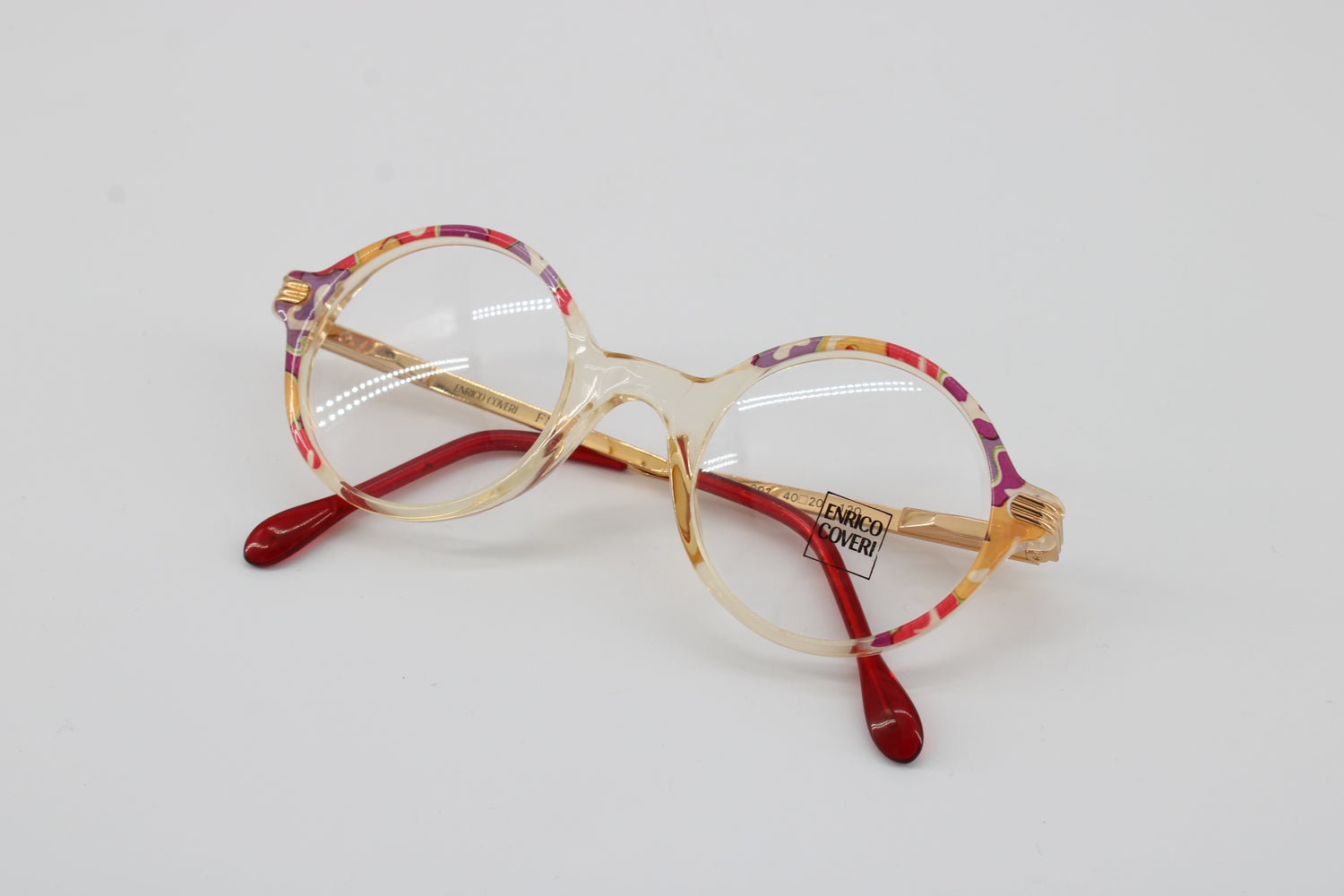 Enrico Coveri Glasses 611-002 Vintage Glasses · NOS · Yellow-Red · 40-20-120 · Unworn