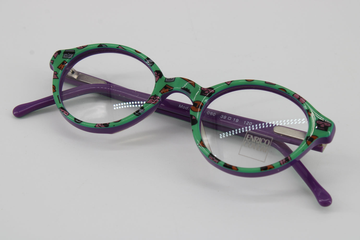 Enrico Coveri Glasses 606-060 Vintage Glasses · NOS · Purple-Green · 39-19-120 · Unworn
