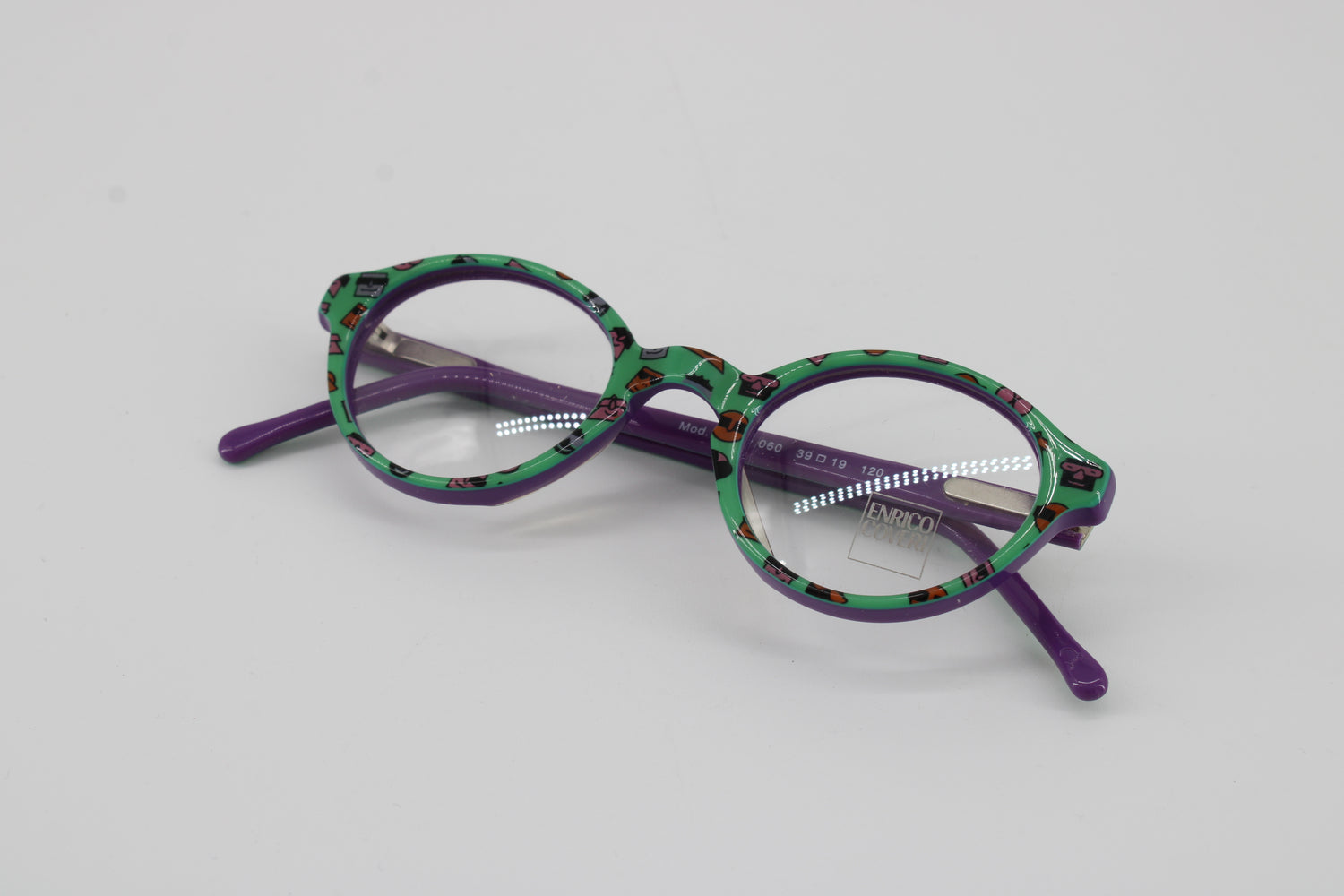 Enrico Coveri Glasses 606-060 Vintage Glasses · NOS · Purple-Green · 39-19-120 · Unworn