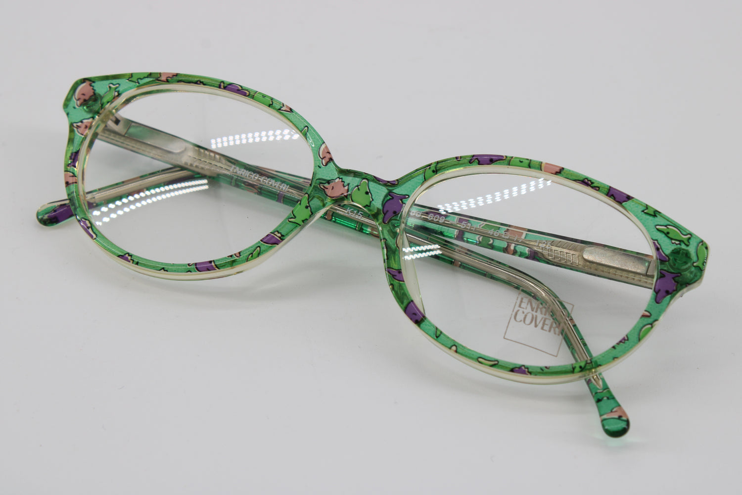 Enrico Coveri Glasses 609-511 Vintage Glasses · NOS · Green-Pink · 46-17-125 · Unworn