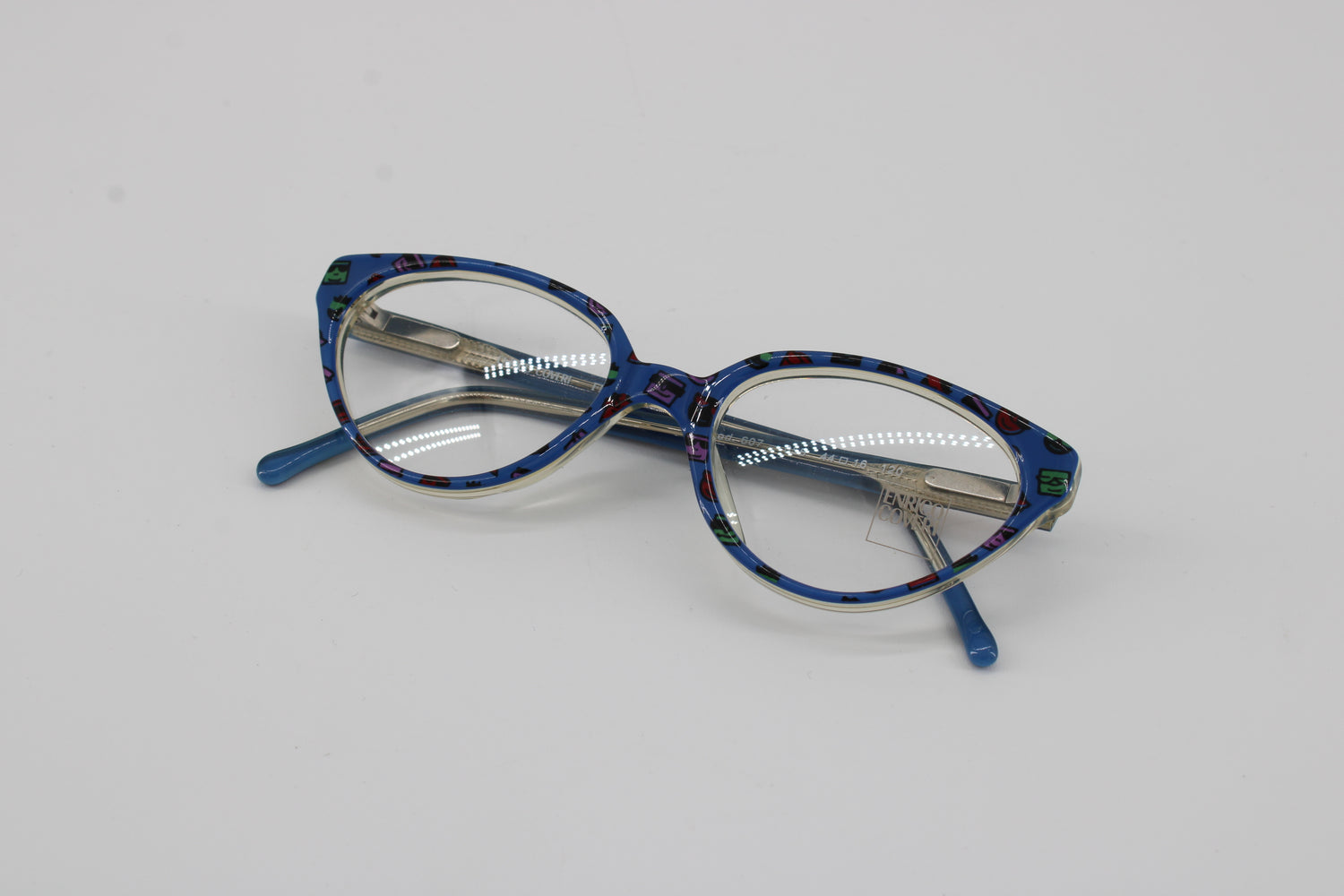 Enrico Coveri Glasses 607-058 Vintage Glasses · NOS · Blue-Pink · 44-16-120 · Unworn