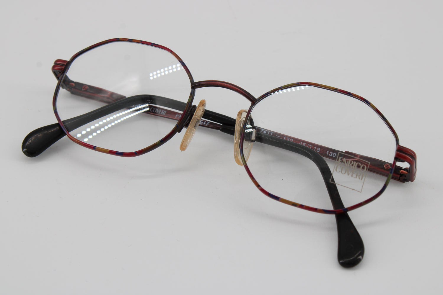 Enrico Coveri Glasses 7411-130 Vintage Glasses · NOS · Red-Black · 45-18-130 · Unworn