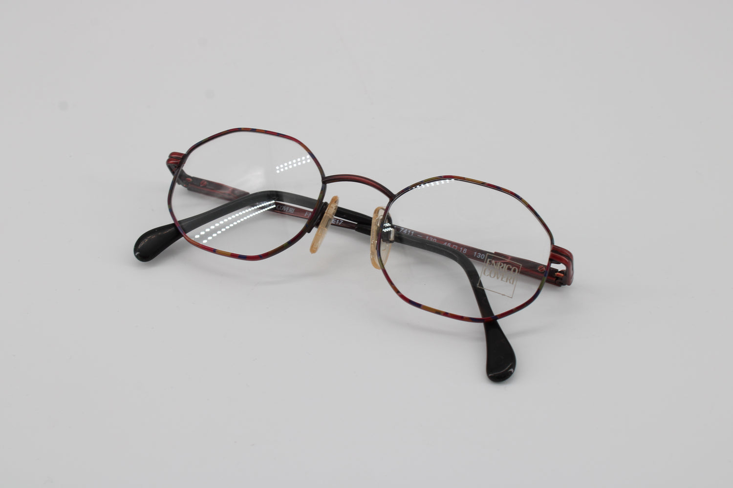 Enrico Coveri Glasses 7411-130 Vintage Glasses · NOS · Red-Black · 45-18-130 · Unworn