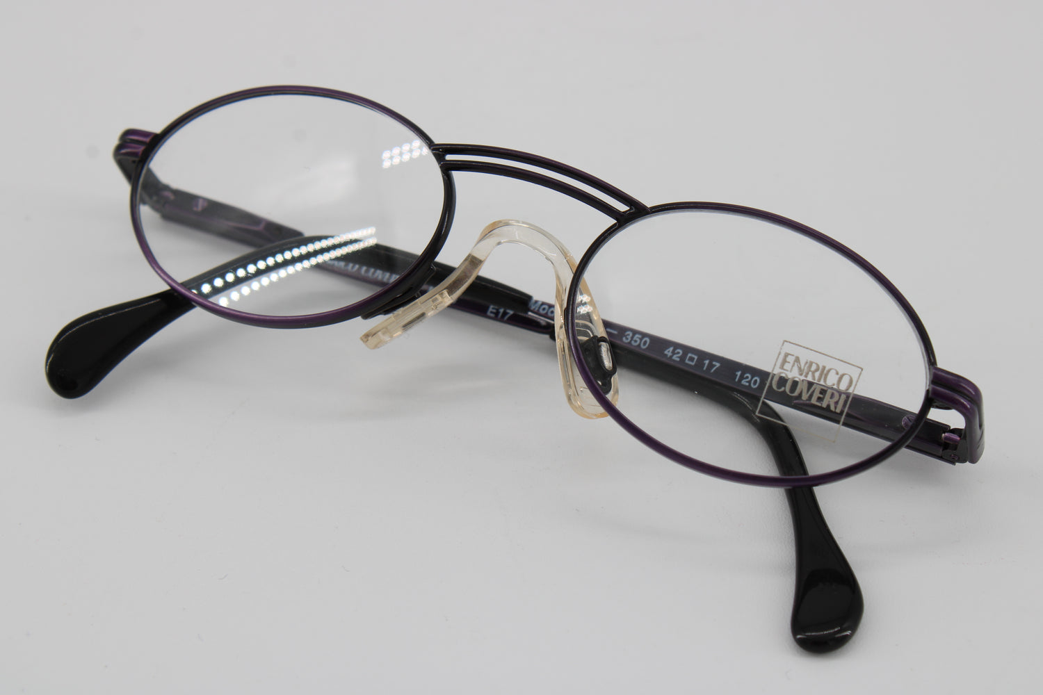 Enrico Coveri Glasses 7412-350 Vintage Glasses · NOS · Purple-Black · 42-17-120 · Unworn