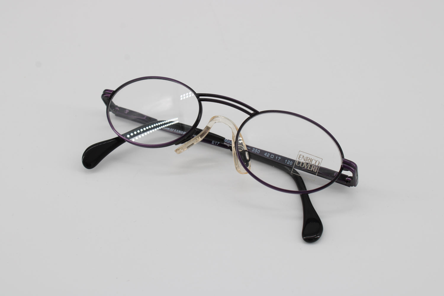 Enrico Coveri Glasses 7412-350 Vintage Glasses · NOS · Purple-Black · 42-17-120 · Unworn