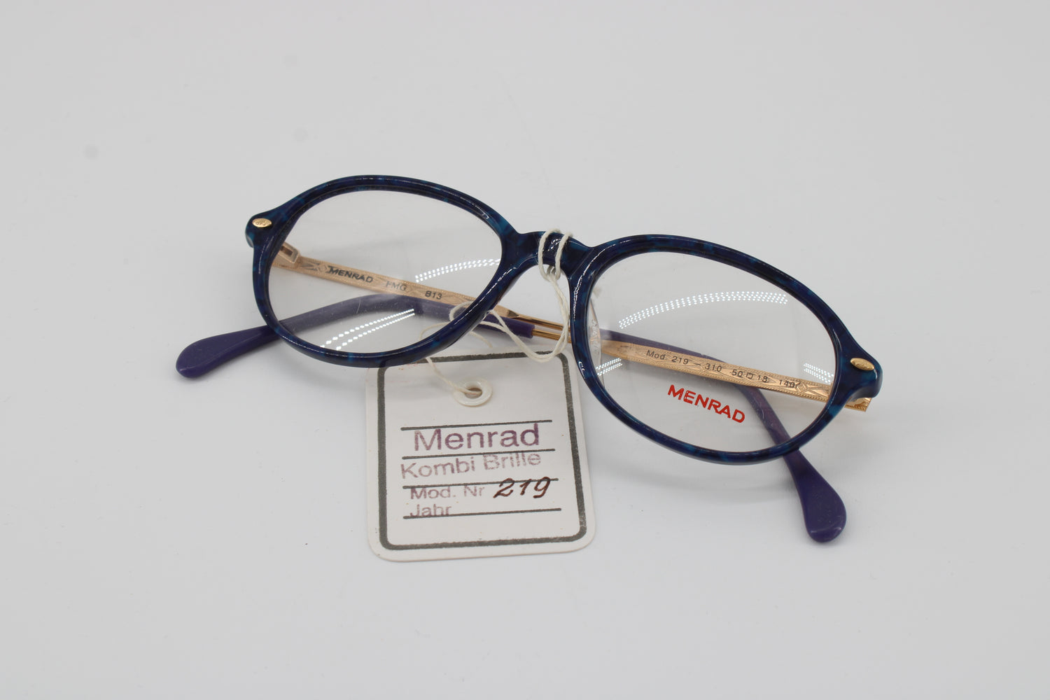 Menrad Glasses 219-310 Vintage Glasses · NOS · Blue-Gold· 50-18-140 · Unworn