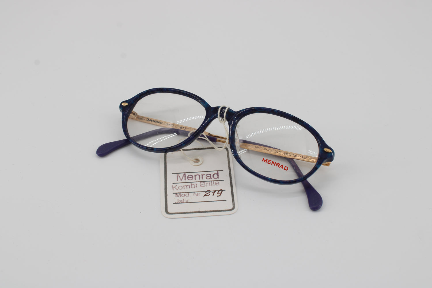 Menrad Glasses 219-310 Vintage Glasses · NOS · Blue-Gold· 50-18-140 · Unworn