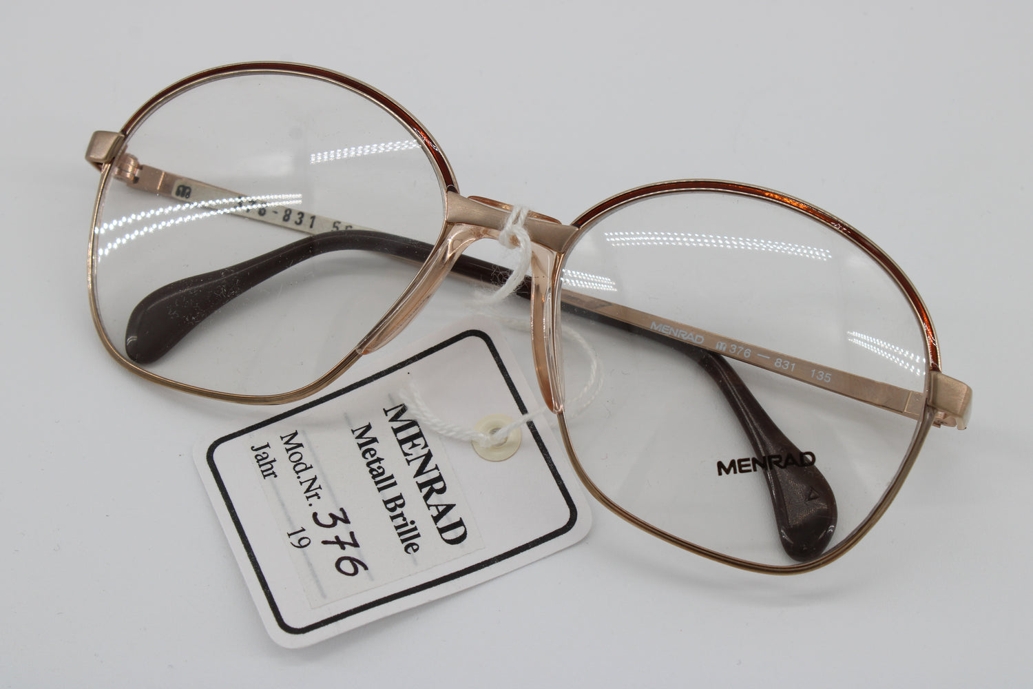 Menrad Glasses 376-831 Vintage Glasses · NOS · Brown-Black-Gold · 56-17-135 · Unworn