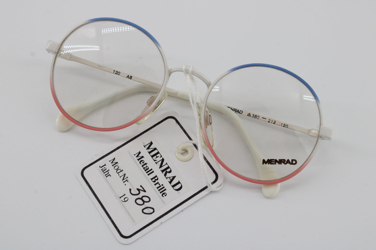 Menrad Glasses 380-212 Vintage Glasses · NOS · White-Blue-Red · 120 · Unworn
