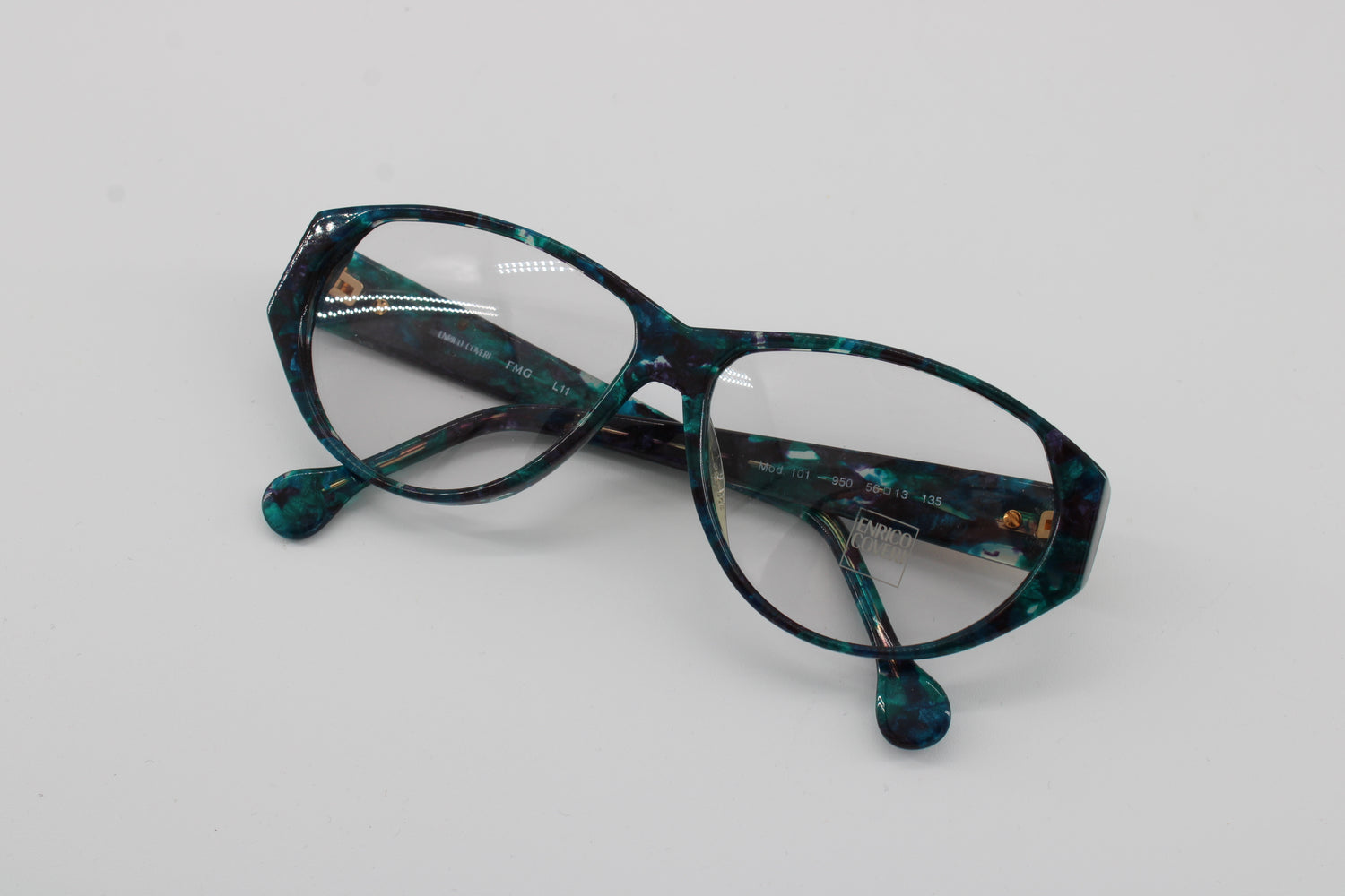 Enrico Coveri Glasses 101-950 Vintage Glasses · NOS · Blue-Black · 56-13-135 · Unworn