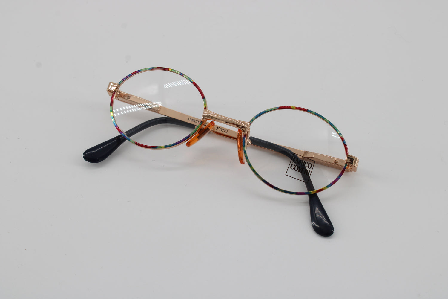 Enrico Coveri Glasses 409-350 Vintage Glasses · NOS · Gold-Pink · 41-18-120 · Unworn