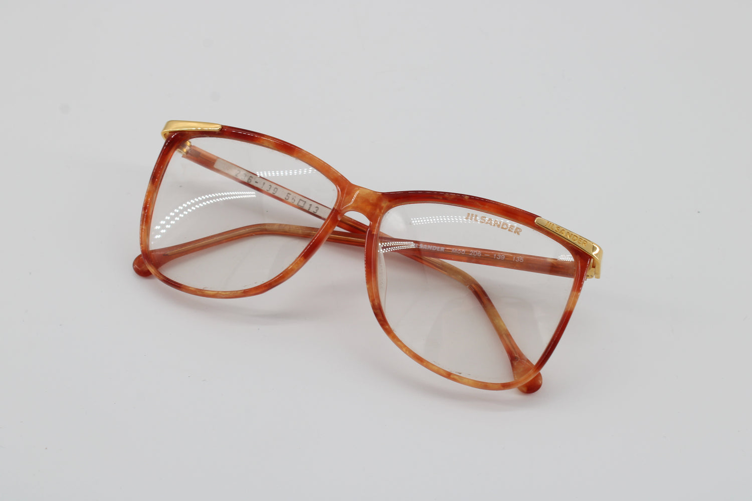 Jil Sander Glasses 206-139 Vintage Glasses · NOS · Gold-Orange · 56-13-135 · Unworn