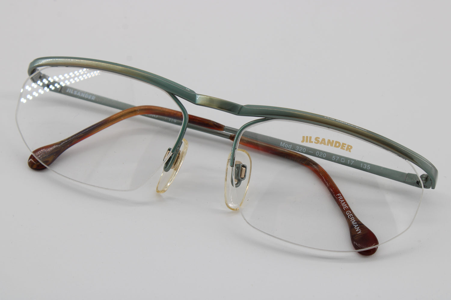 Jil Sander Glasses 320-020 Vintage Glasses · NOS · Brown-Silver · 57-17-135 · Unworn