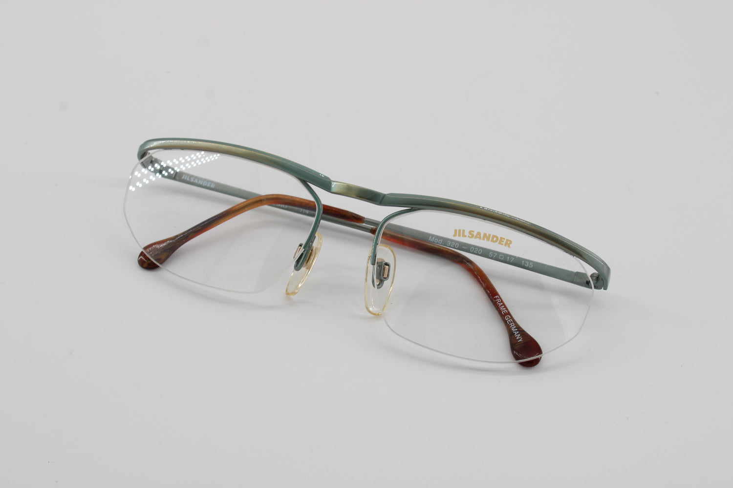 Jil Sander Glasses 320-020 Vintage Glasses · NOS · Brown-Silver · 57-17-135 · Unworn