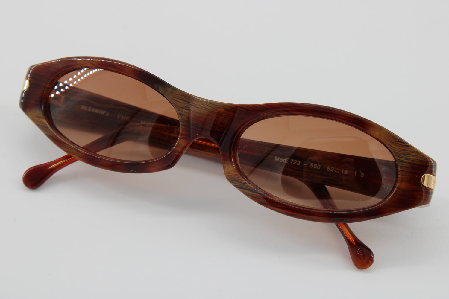 Jil Sander Glasses 723-550 Vintage Glasses · NOS · Brown-Black · 52-18-14 · Unworn