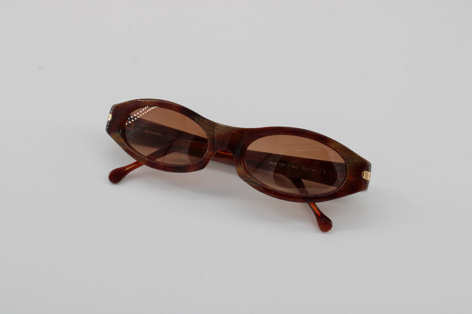 Jil Sander Glasses 723-550 Vintage Glasses · NOS · Brown-Black · 52-18-14 · Unworn