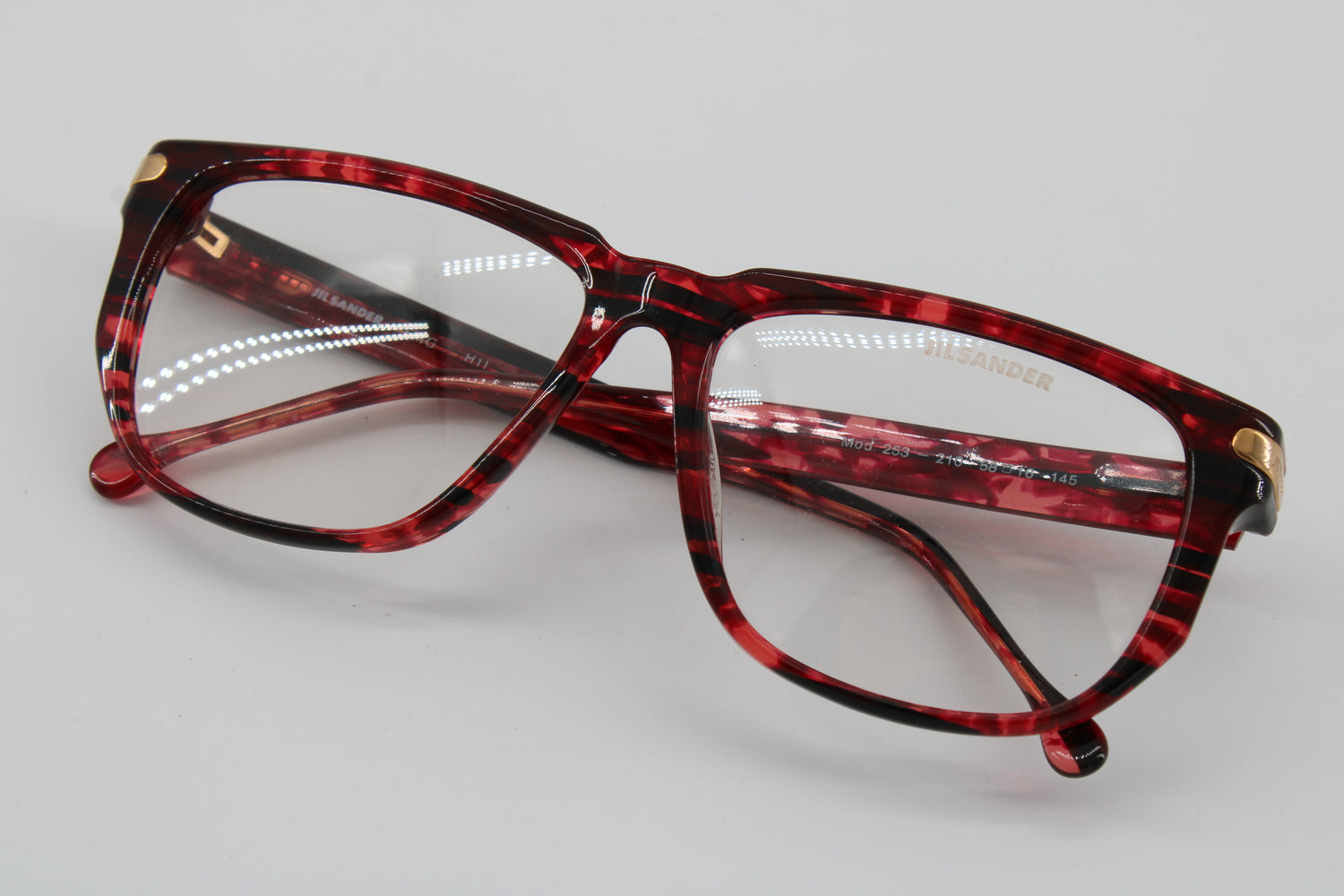 Jil Sander Glasses 253-210 Vintage Glasses · NOS · Red-Black · 58-16-145 · Unworn