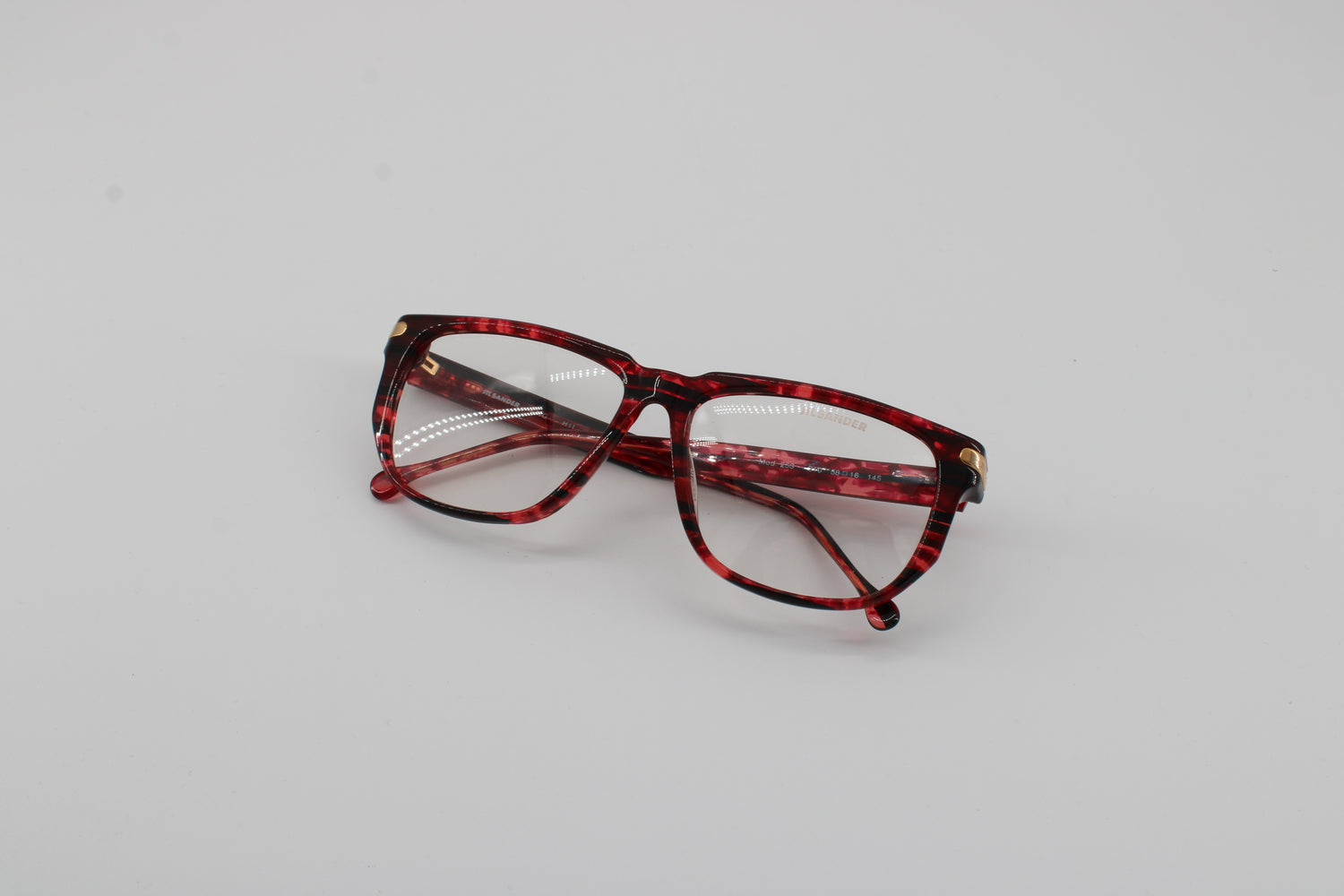 Jil Sander Glasses 253-210 Vintage Glasses · NOS · Red-Black · 58-16-145 · Unworn