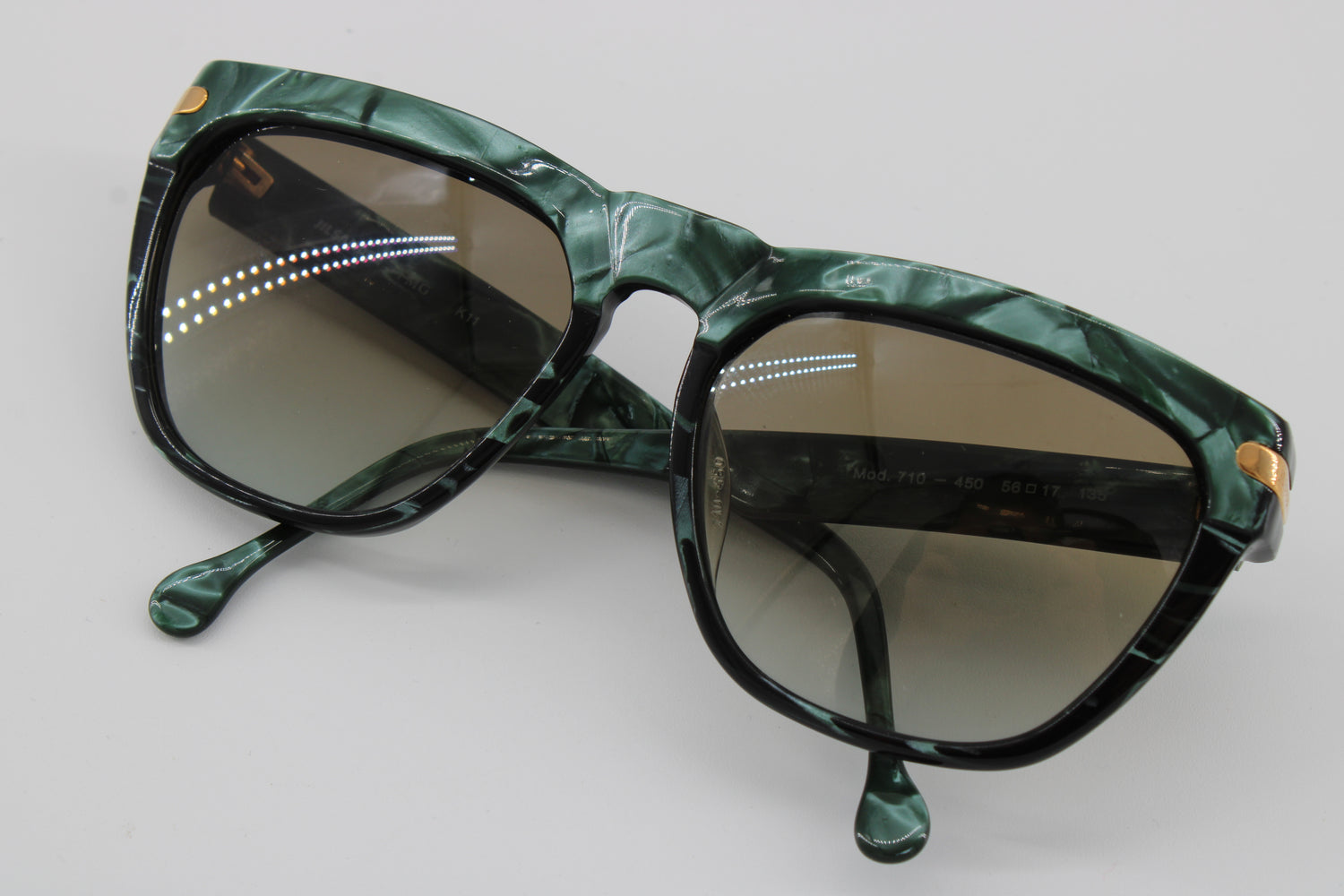 Jil Sander Glasses 710-450 Vintage Glasses · NOS · Black-Green · 56-17-135 · Unworn