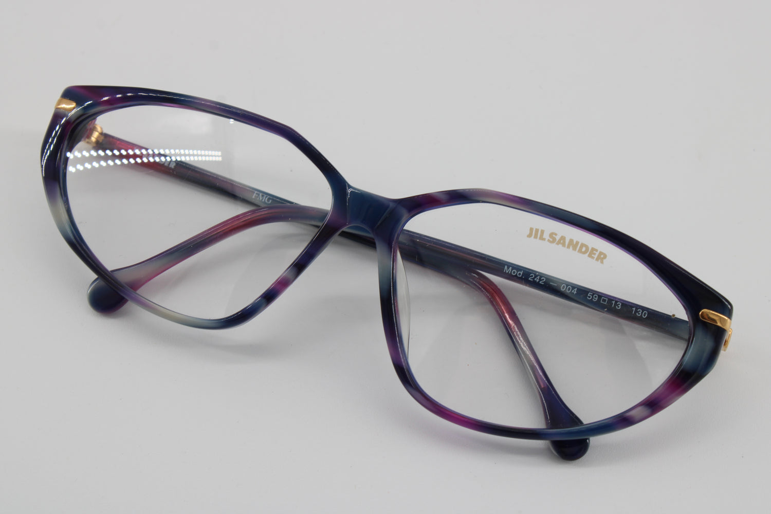 Jil Sander Glasses 242-004 Vintage Glasses · NOS · Blue-Purple · 56-15-14 · Unworn