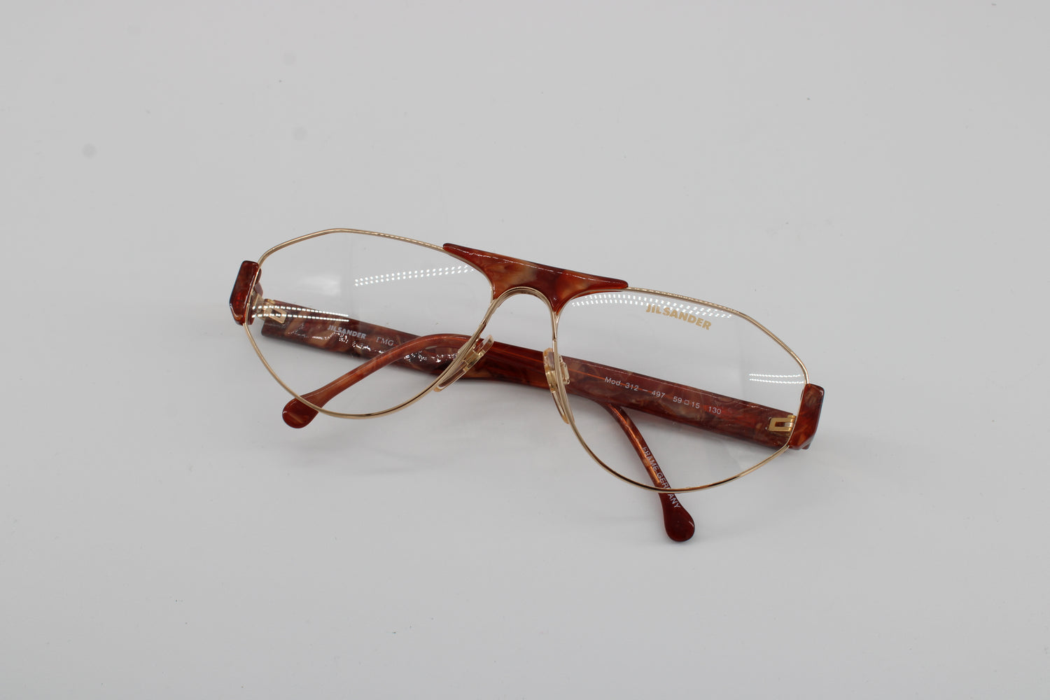 Jil Sander Glasses 312-497 Vintage Glasses · NOS · Brown-Gold · 59-15-13 · Unworn