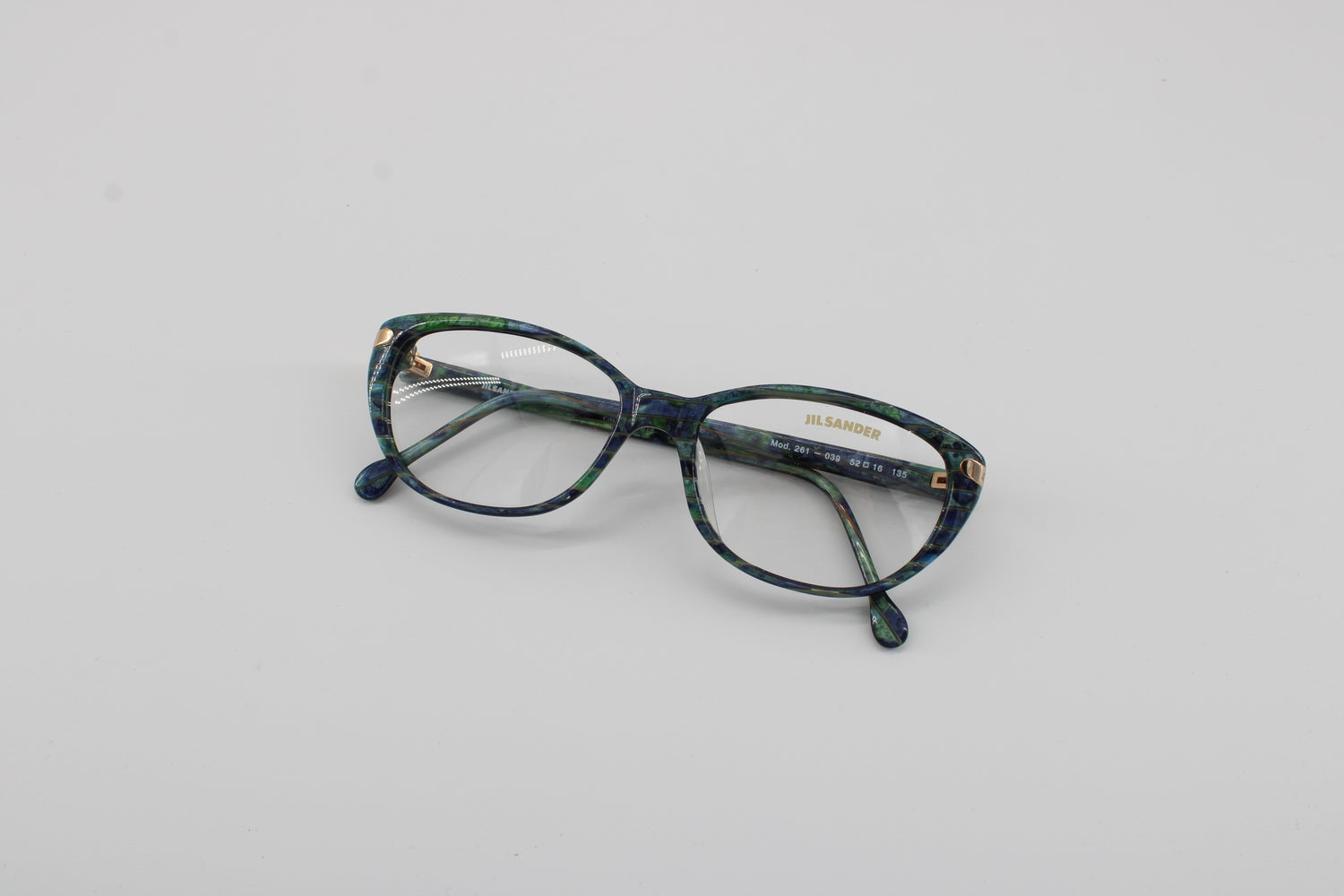 Jil Sander Glasses 261-039 Vintage Glasses · NOS · Blue-Green · 52-16-135 · Unworn