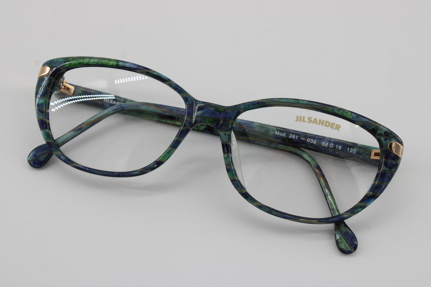 Jil Sander Glasses 261-039 Vintage Glasses · NOS · Blue-Green · 52-16-135 · Unworn
