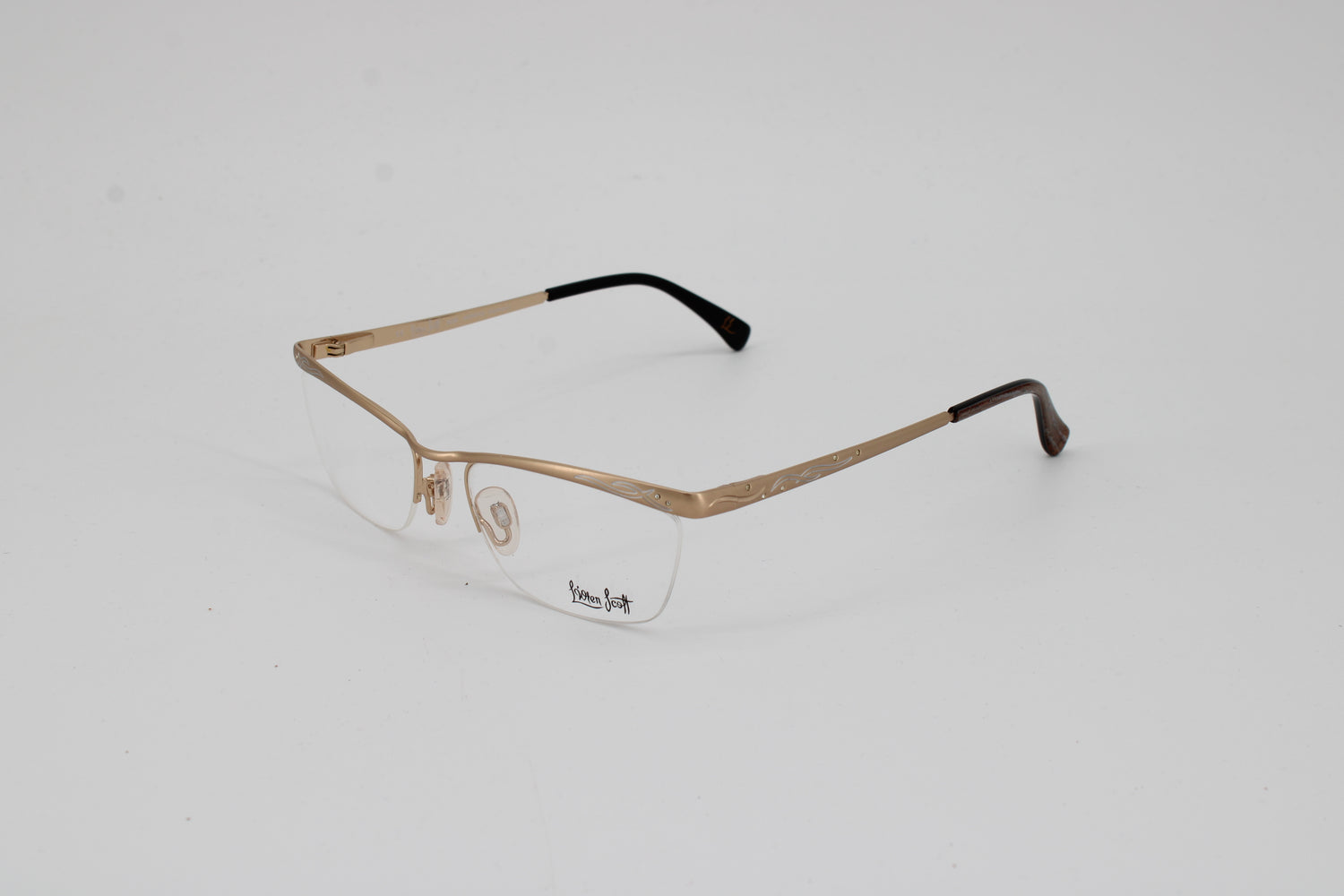 L'wren Scott Glasses 333006-600 Vintage Glasses · NOS · Gold-Black · 52-17-135 · Unworn