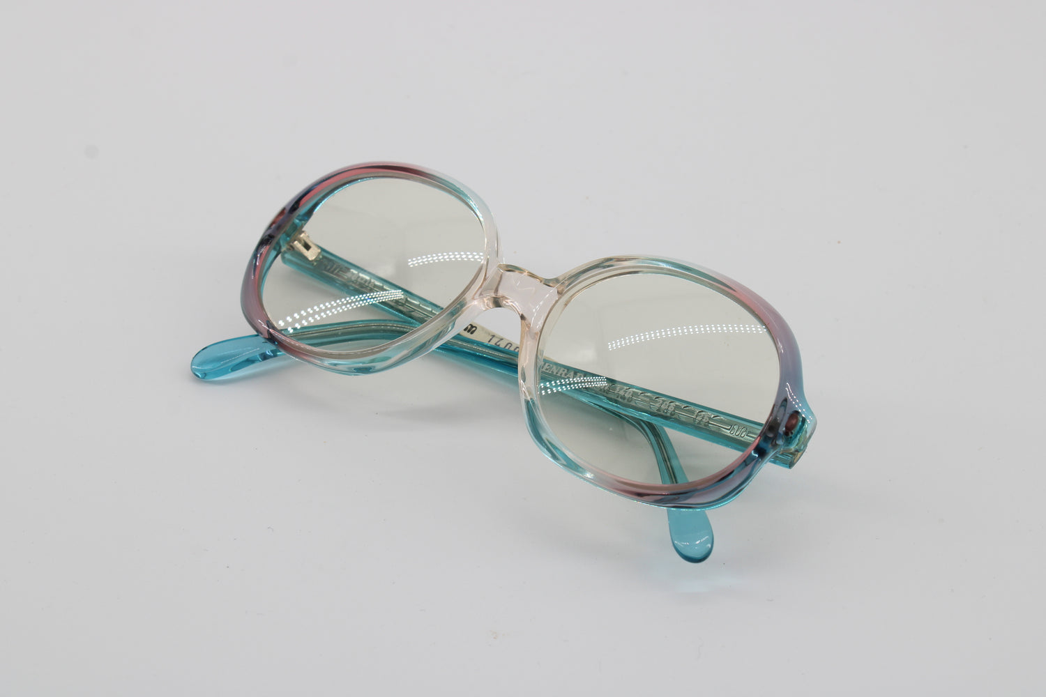 Menrad Brille 140-206 Vintage Brille · NOS · Blau Rosa Transparent · 48-16-125 · Ungetragen