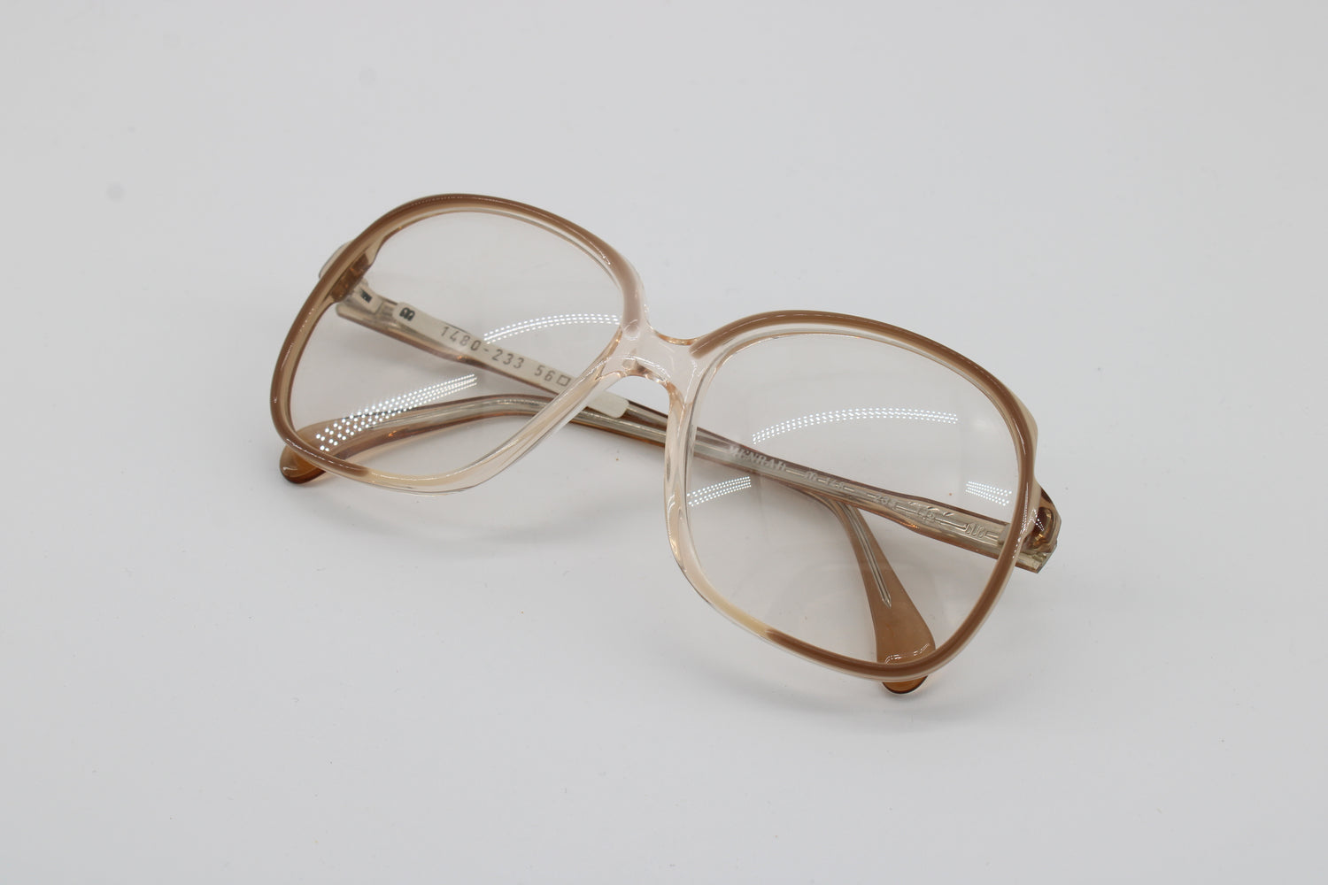 Menrad Brille 148-233 Vintage Brille · NOS · Grau-Schwarz Transparent · 56-16-135 · Ungetragen