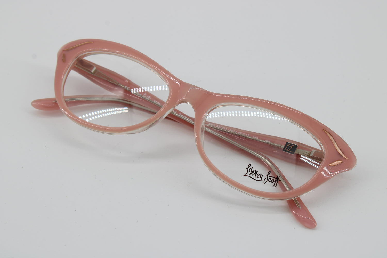 L'wren Scott Glasses 331011-6617 Vintage Glasses · NOS · Pink Transparent · 52-17-140 · Unworn