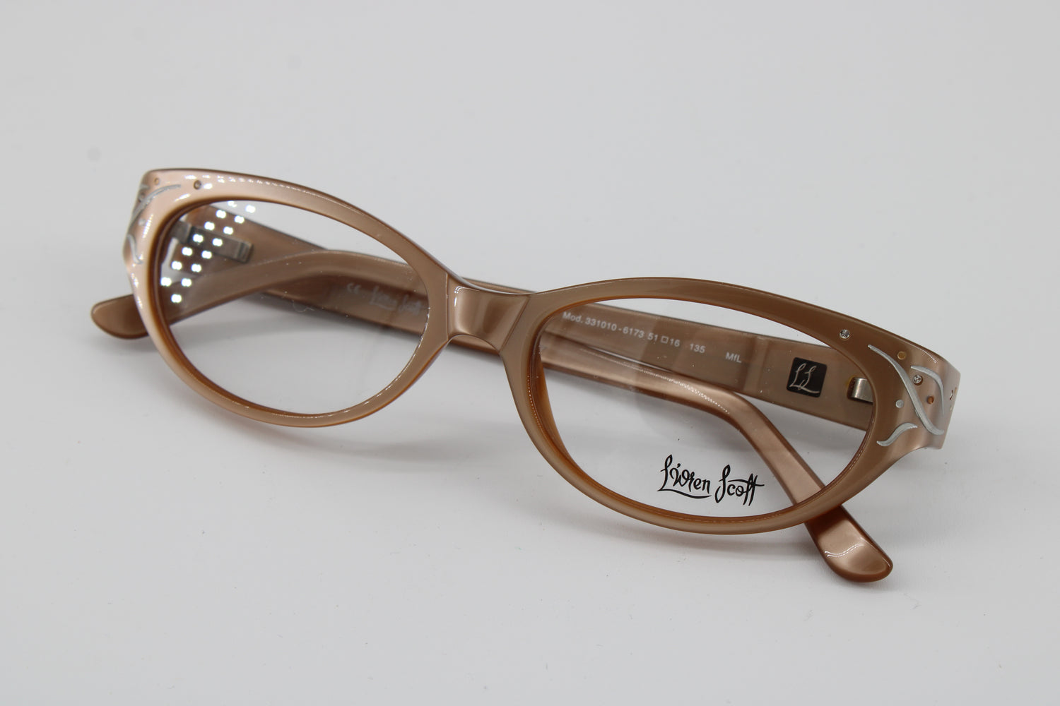 L'wren Scott Glasses 331010-6173 Vintage Glasses · NOS · Brown  Transparent · 51-16-135 · Unworn