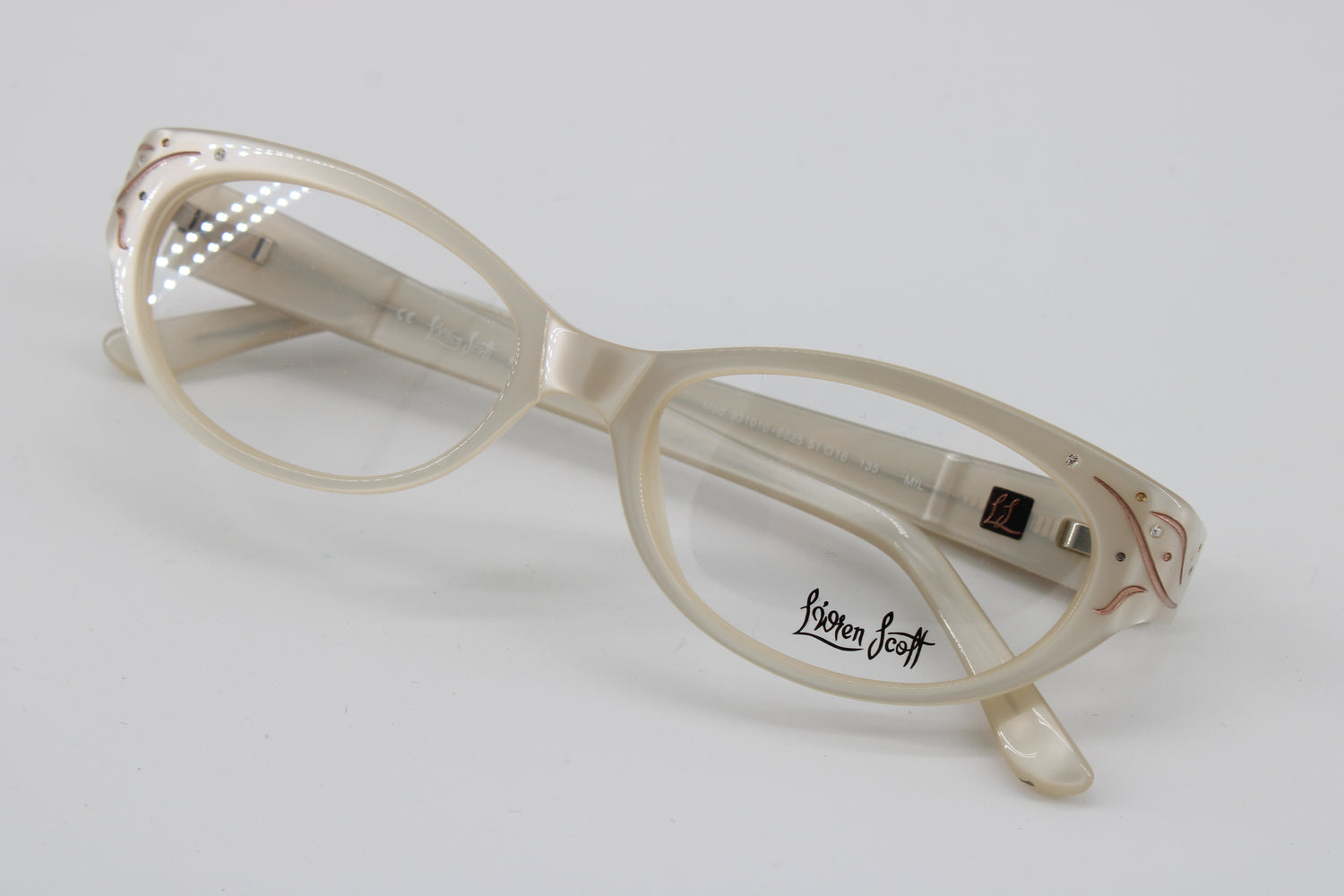 L'wren Scott Glasses 331010-6625 Vintage Glasses · NOS · White Transparent · 51-16-135 · Unworn