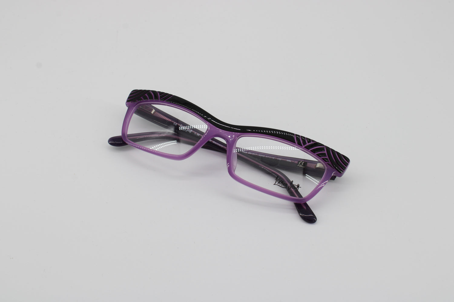 L'wren Scott Glasses 331017-6806 Vintage Glasses · NOS · Purple-Black Transparent · 54-18-140 · Unworn